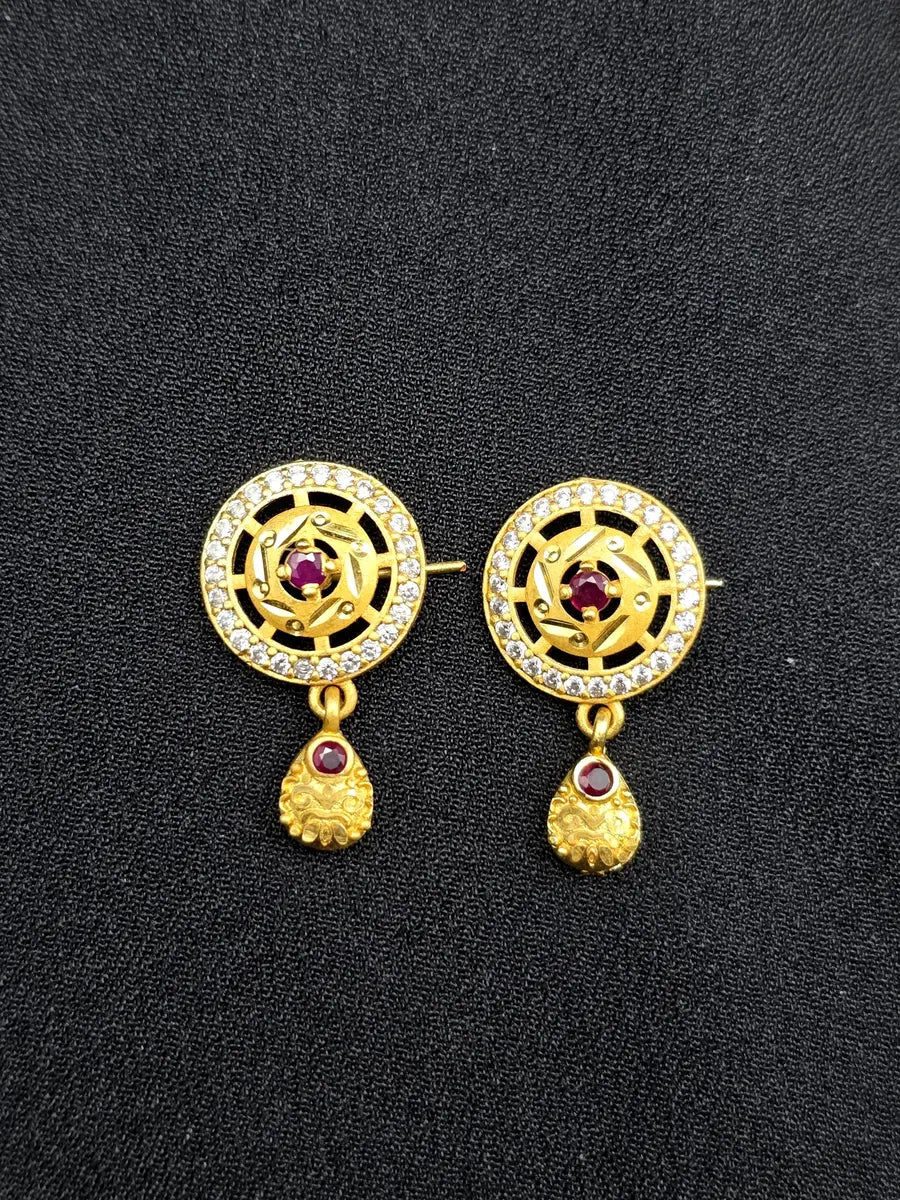 Coin Ruby Vintage 1 Gram Gold Plated Pendant Set | Visto Jewellery