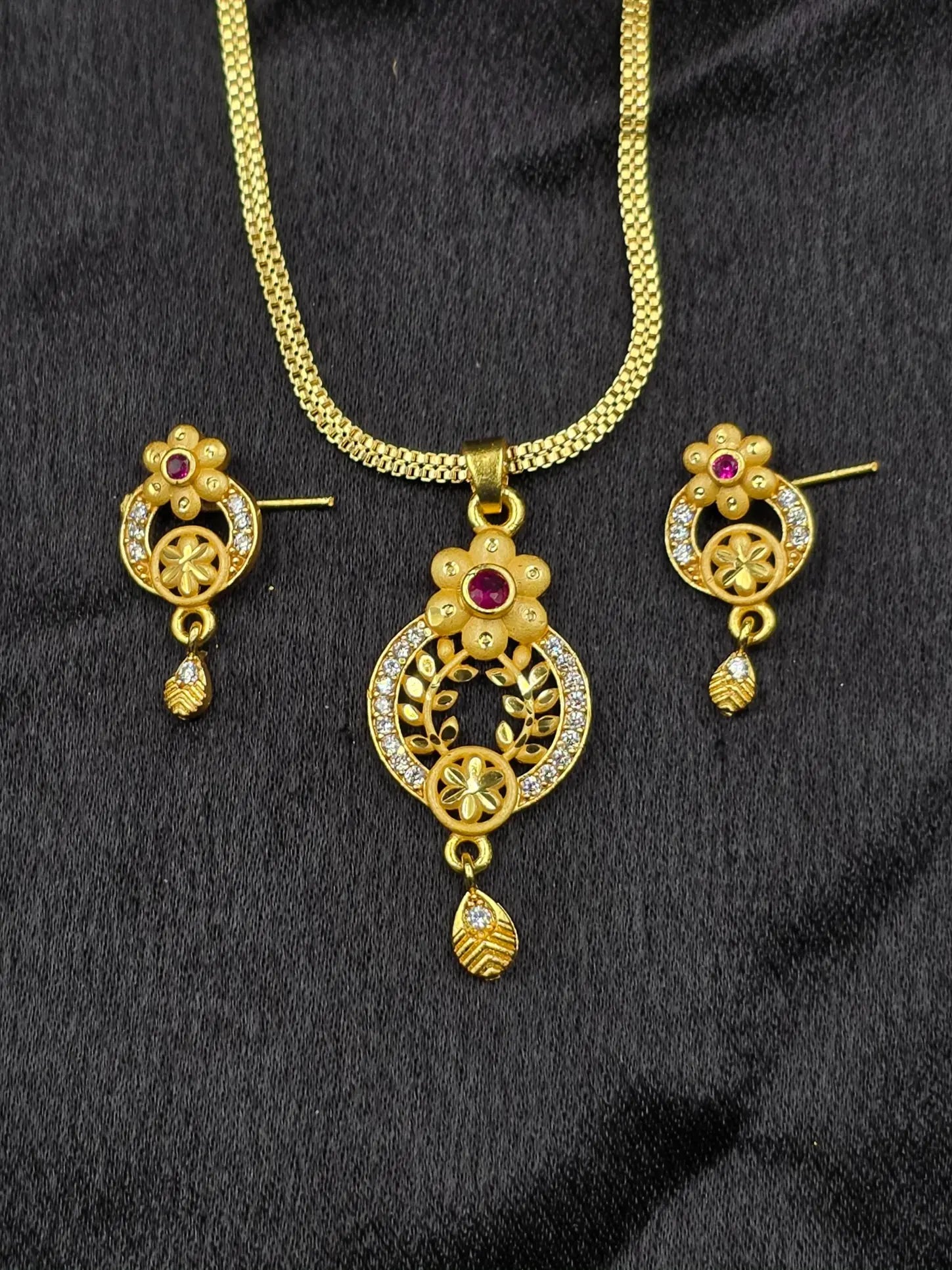 Initial Letter Pendant 1 Gram Gold Plated Pendant Set | Visto Jewellery