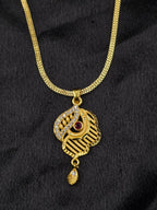 Crystal Wave 1 Gram Gold Plated Pendant Set | Visto Jewellery