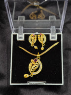 Betel Leaf 1 Gram Gold Plated Pendant Set | Visto Jewellery