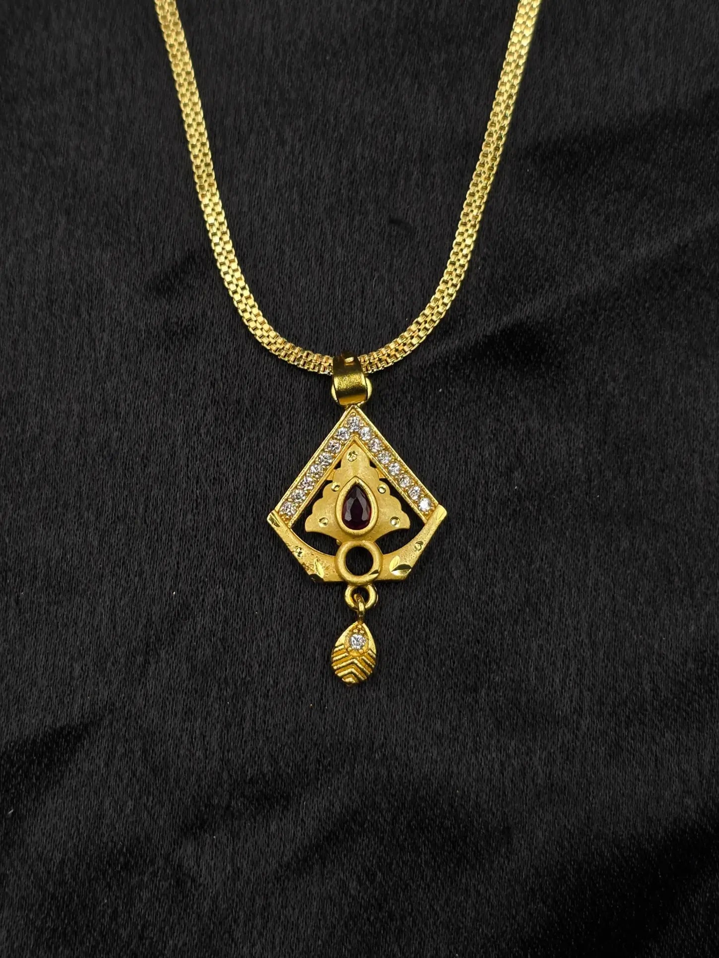 Geometric 1 Gram Gold Plated Pendant Set | Visto Jewellery