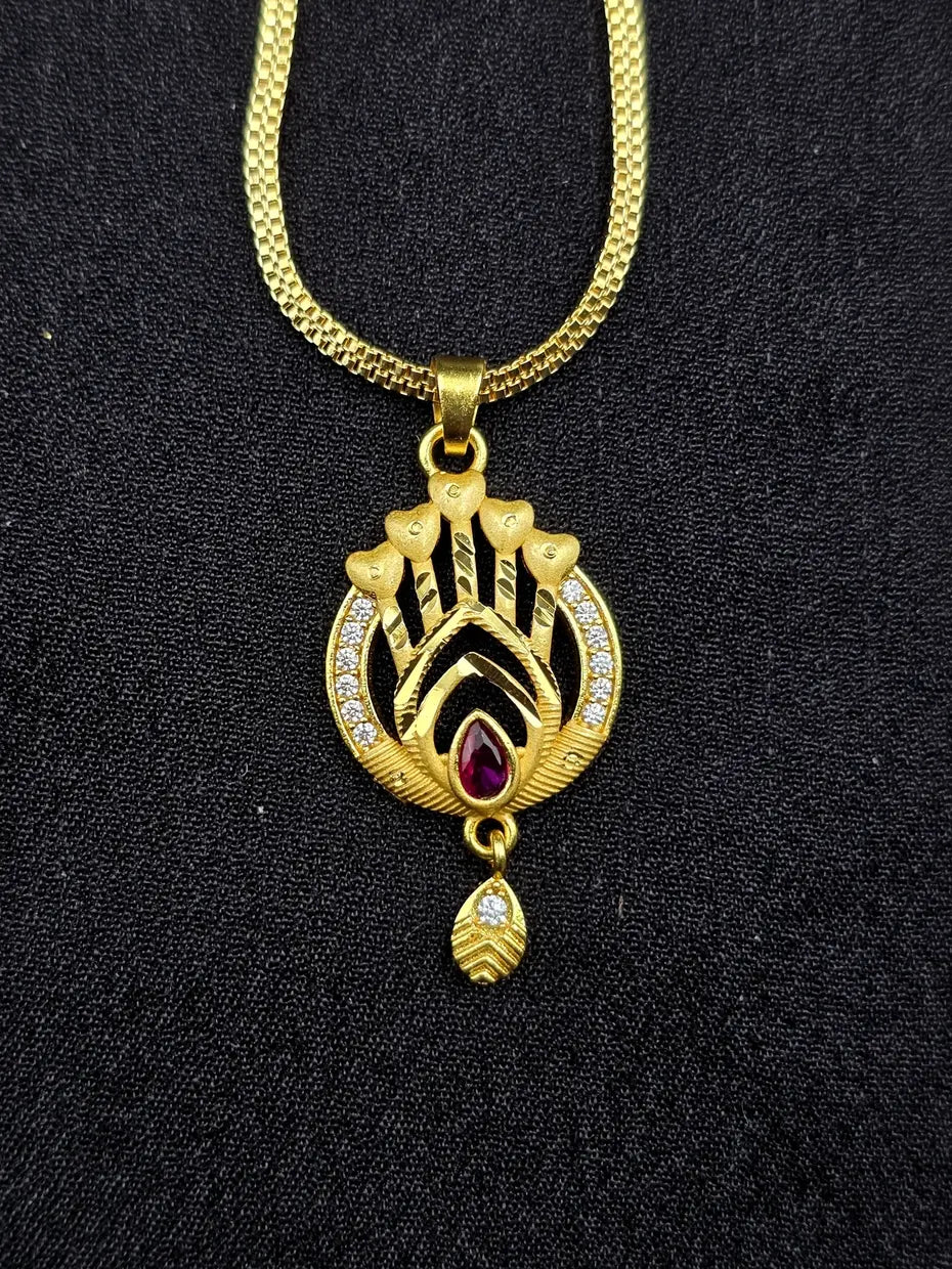 5 Hearts 1 Gram Gold Plated Pendant Set | Visto Jewellery